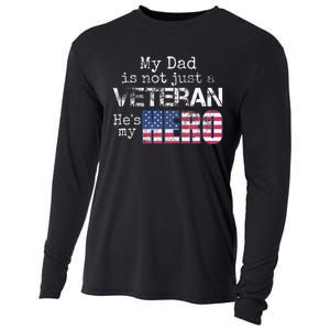 Military Family Veteran Support My Dad Us Veteran My Hero Cooling Performance Long Sleeve Crew