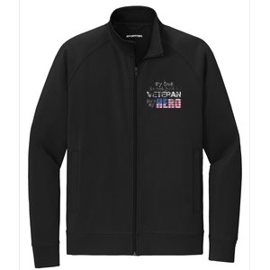 Military Family Veteran Support My Dad Us Veteran My Hero Stretch Full-Zip Cadet Jacket