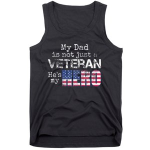 Military Family Veteran Support My Dad Us Veteran My Hero Tank Top