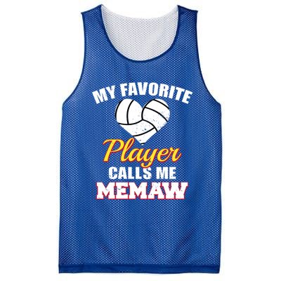 My Favorite Volleyball Player Calls Me Memaw Funny Memaw Gift Mesh Reversible Basketball Jersey Tank