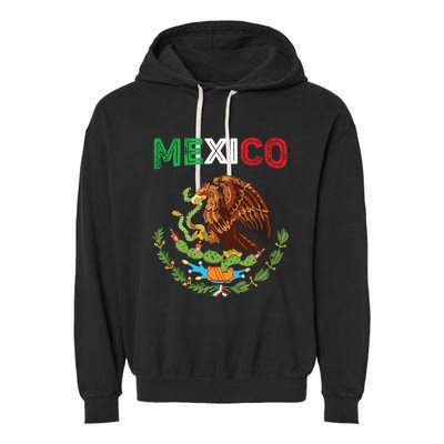 Mexico Flag Vintage Mexican Flag Garment-Dyed Fleece Hoodie