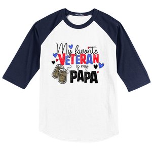 My Favorite Veteran Is My Papa Military Veterans Day Baseball Sleeve Shirt