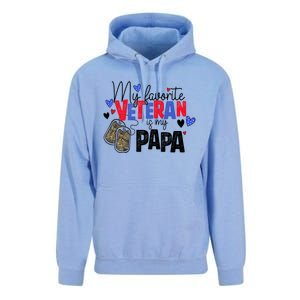 My Favorite Veteran Is My Papa Military Veterans Day Unisex Surf Hoodie