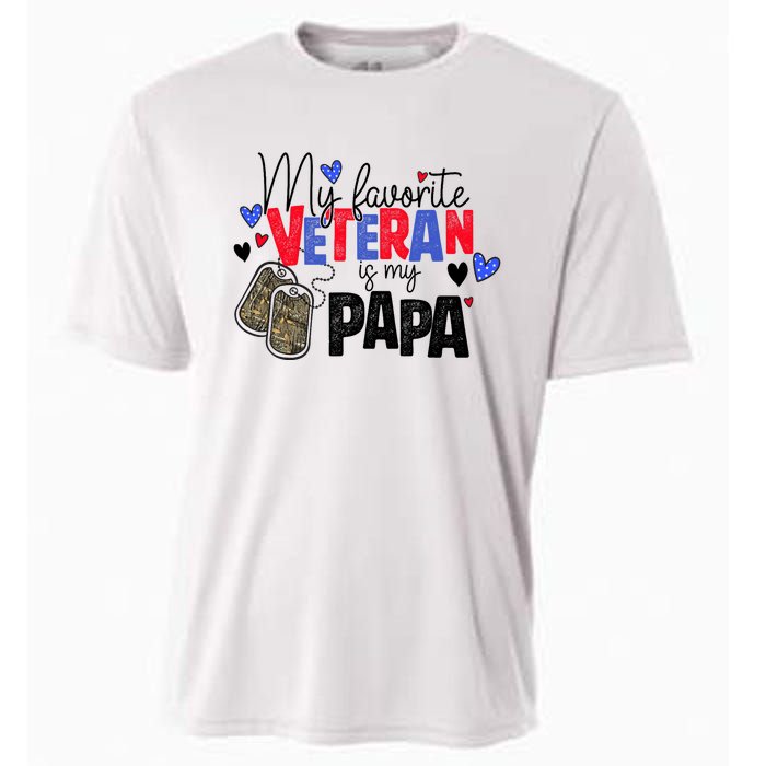 My Favorite Veteran Is My Papa Military Veterans Day Cooling Performance Crew T-Shirt