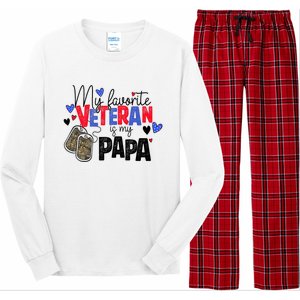 My Favorite Veteran Is My Papa Military Veterans Day Long Sleeve Pajama Set