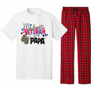 My Favorite Veteran Is My Papa Military Veterans Day Pajama Set