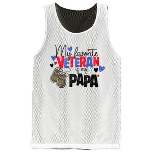 My Favorite Veteran Is My Papa Military Veterans Day Mesh Reversible Basketball Jersey Tank