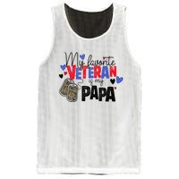 My Favorite Veteran Is My Papa Military Veterans Day Mesh Reversible Basketball Jersey Tank