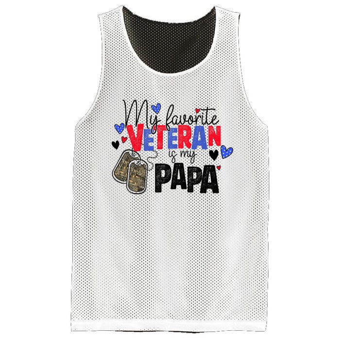 My Favorite Veteran Is My Papa Military Veterans Day Mesh Reversible Basketball Jersey Tank