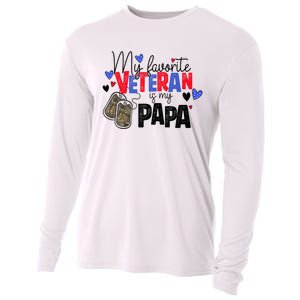 My Favorite Veteran Is My Papa Military Veterans Day Cooling Performance Long Sleeve Crew