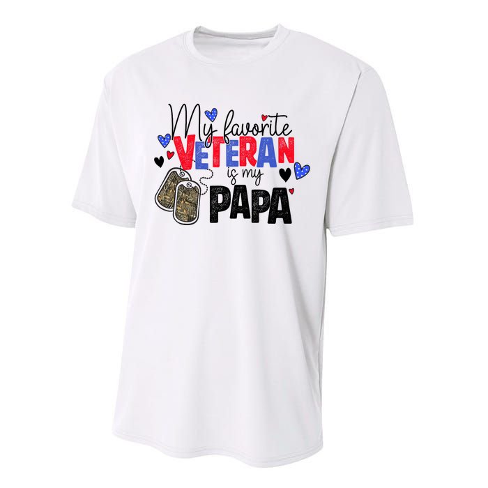 My Favorite Veteran Is My Papa Military Veterans Day Performance Sprint T-Shirt