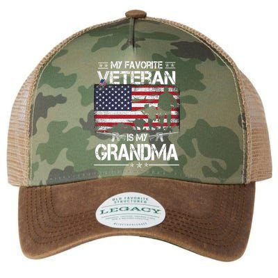 My Favorite Veteran Is My Grandma Cool Gift Flag Mother Veterans Day Funny Gift Legacy Tie Dye Trucker Hat