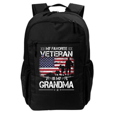 My Favorite Veteran Is My Grandma Cool Gift Flag Mother Veterans Day Funny Gift Backpack