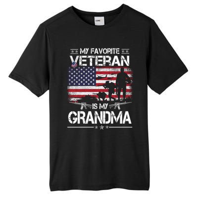 My Favorite Veteran Is My Grandma Cool Gift Flag Mother Veterans Day Funny Gift Tall Fusion ChromaSoft Performance T-Shirt