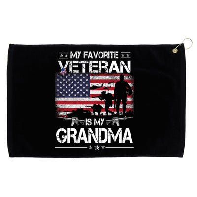 My Favorite Veteran Is My Grandma Cool Gift Flag Mother Veterans Day Funny Gift Grommeted Golf Towel