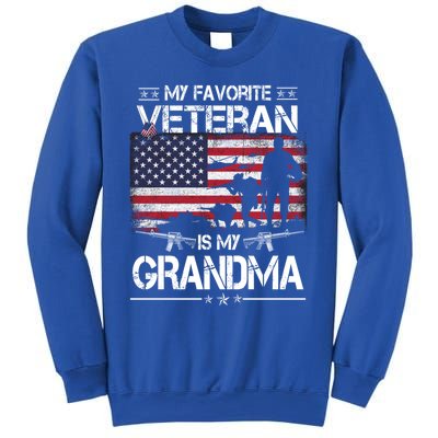 My Favorite Veteran Is My Grandma Cool Gift Flag Mother Veterans Day Funny Gift Sweatshirt