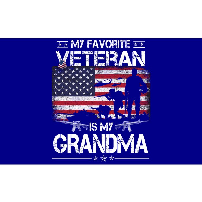 My Favorite Veteran Is My Grandma Cool Gift Flag Mother Veterans Day Funny Gift Bumper Sticker