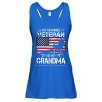 My Favorite Veteran Is My Grandma Cool Gift Flag Mother Veterans Day Funny Gift Ladies Essential Flowy Tank