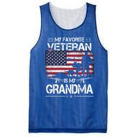 My Favorite Veteran Is My Grandma Cool Gift Flag Mother Veterans Day Funny Gift Mesh Reversible Basketball Jersey Tank