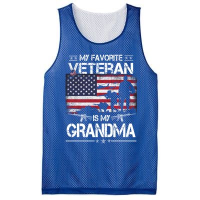 My Favorite Veteran Is My Grandma Cool Gift Flag Mother Veterans Day Funny Gift Mesh Reversible Basketball Jersey Tank