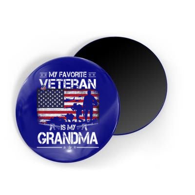 My Favorite Veteran Is My Grandma Cool Gift Flag Mother Veterans Day Funny Gift Magnet