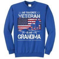 My Favorite Veteran Is My Grandma Cool Gift Flag Mother Veterans Day Funny Gift Tall Sweatshirt