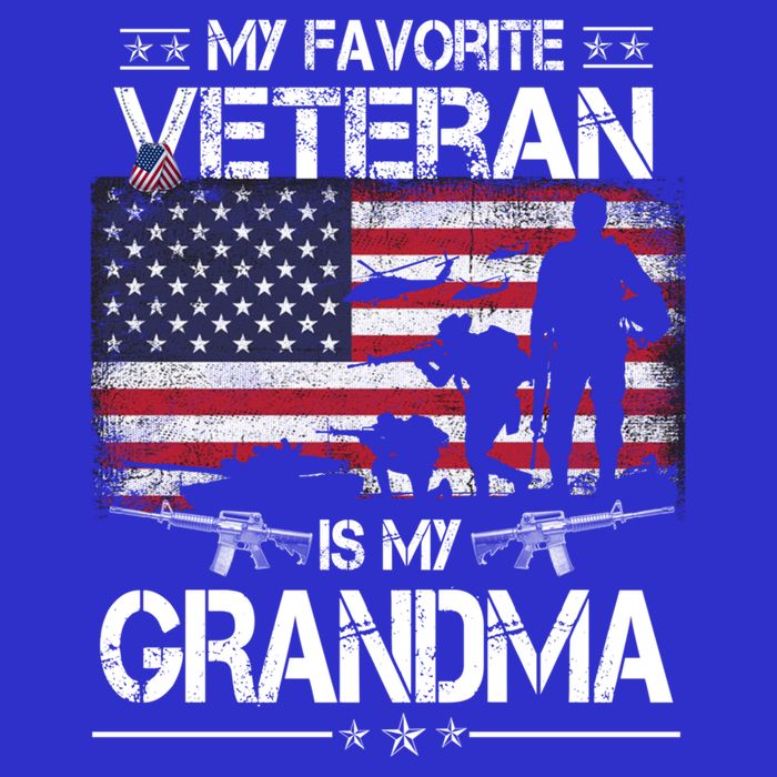 My Favorite Veteran Is My Grandma Cool Gift Flag Mother Veterans Day Funny Gift Toddler T-Shirt