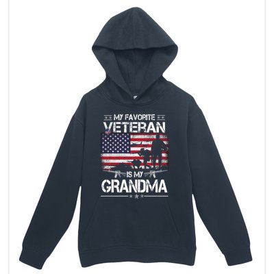 My Favorite Veteran Is My Grandma Cool Gift Flag Mother Veterans Day Funny Gift Urban Pullover Hoodie