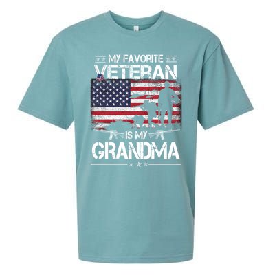 My Favorite Veteran Is My Grandma Cool Gift Flag Mother Veterans Day Funny Gift Sueded Cloud Jersey T-Shirt