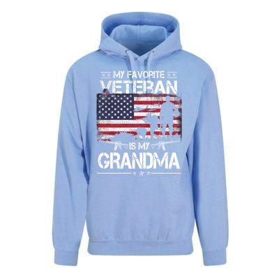 My Favorite Veteran Is My Grandma Cool Gift Flag Mother Veterans Day Funny Gift Unisex Surf Hoodie