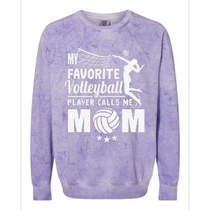 My Favorite Volleyball Player Calls Me Mom Mother's Day Colorblast Crewneck Sweatshirt