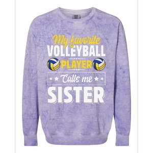 My Favorite Volleyball Player Calls Me Sister Mother's Day Colorblast Crewneck Sweatshirt