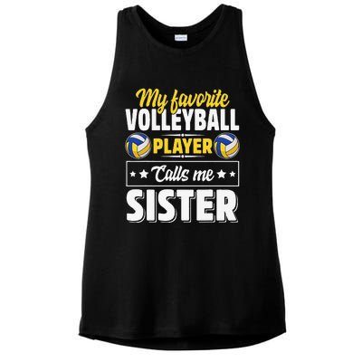 My Favorite Volleyball Player Calls Me Sister Mother's Day Ladies PosiCharge Tri-Blend Wicking Tank