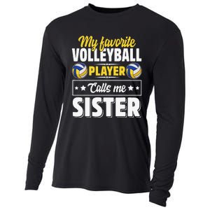 My Favorite Volleyball Player Calls Me Sister Mother's Day Cooling Performance Long Sleeve Crew