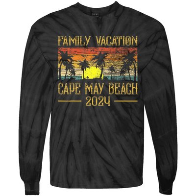 Matching Family Vacation 2024 New Jersey Cape May Beach Tie-Dye Long Sleeve Shirt