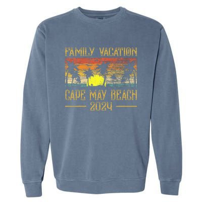 Matching Family Vacation 2024 New Jersey Cape May Beach Garment-Dyed Sweatshirt