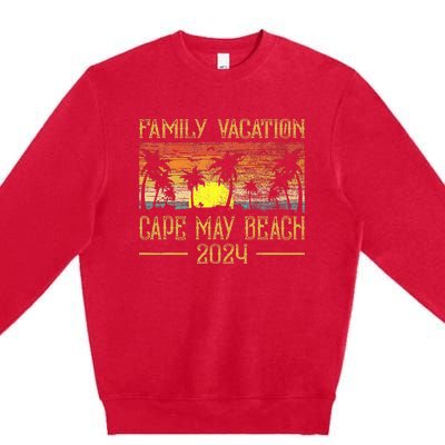 Matching Family Vacation 2024 New Jersey Cape May Beach Premium Crewneck Sweatshirt