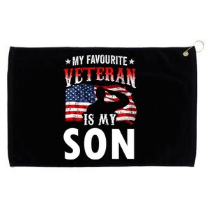 My Favorite Veteran Is My Son Veterans Family Veteran's Day Gift Grommeted Golf Towel