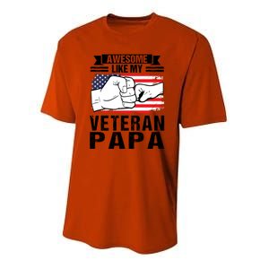 My Favorite Veteran Papa Gave Me This Grandfather Gift Youth Performance Sprint T-Shirt