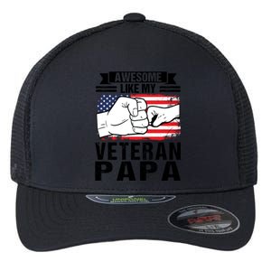 My Favorite Veteran Papa Gave Me This Grandfather Gift Flexfit Unipanel Trucker Cap