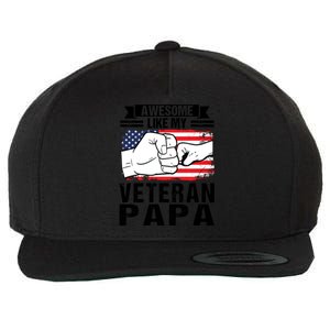 My Favorite Veteran Papa Gave Me This Grandfather Gift Wool Snapback Cap