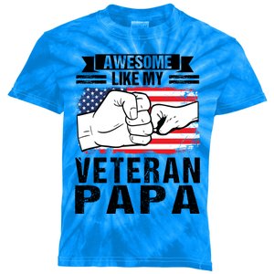 My Favorite Veteran Papa Gave Me This Grandfather Gift Kids Tie-Dye T-Shirt