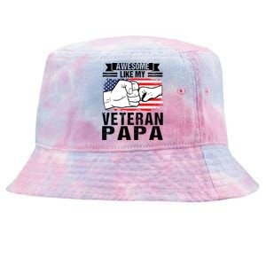 My Favorite Veteran Papa Gave Me This Grandfather Gift Tie-Dyed Bucket Hat