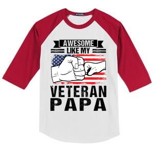 My Favorite Veteran Papa Gave Me This Grandfather Gift Kids Colorblock Raglan Jersey