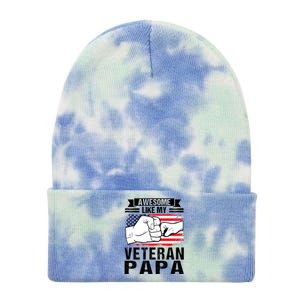 My Favorite Veteran Papa Gave Me This Grandfather Gift Tie Dye 12in Knit Beanie