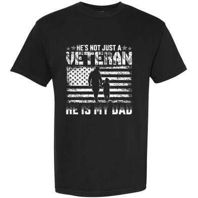 Military Family Veteran Support My Dad Us Veteran Patriotic Garment-Dyed Heavyweight T-Shirt