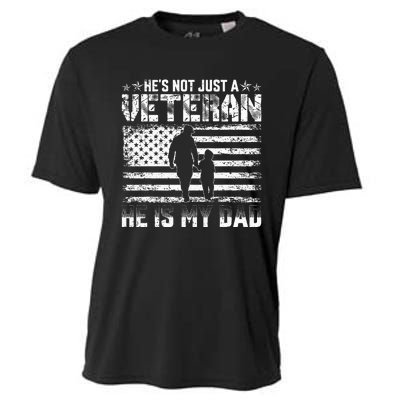 Military Family Veteran Support My Dad Us Veteran Patriotic Cooling Performance Crew T-Shirt