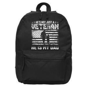 Military Family Veteran Support My Dad Us Veteran Patriotic 16 in Basic Backpack