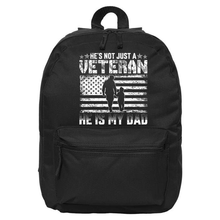 Military Family Veteran Support My Dad Us Veteran Patriotic 16 in Basic Backpack