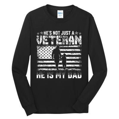 Military Family Veteran Support My Dad Us Veteran Patriotic Tall Long Sleeve T-Shirt